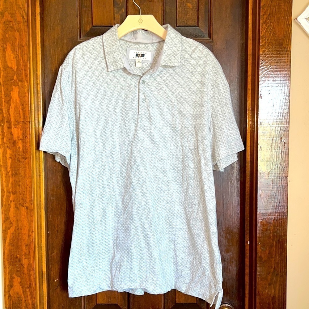 Joseph Abboud Mens Polo Shirt Size XL Gray Print